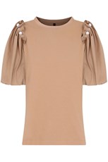 Mother Of Pearl HOPE PUFF SLEEVE T-SHIRT | TAN